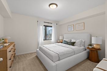 Large bedroom at skye at belltown apartments in seattle, wa 98121